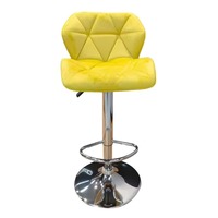 ST-8267-1 Tabourets de bar pivotants réglables en hauteur de haute qualité en cuir PU jaune avec base en métal moderne pour bar à domicile et salle à manger