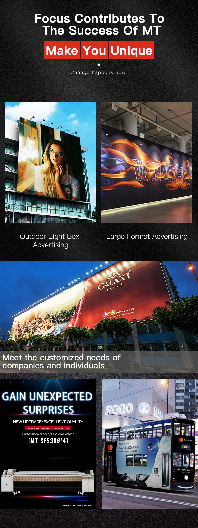 MT Digital Wide Format advertising Printer For Billboard MT-SF5306/4