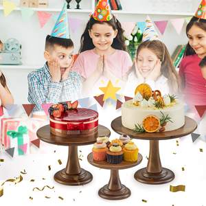 Lüks akasya ahşap kek standı sürdürülebilir çevre dostu bireysel standı kek tatlı ve zanaat için duruyor - Product Image 6