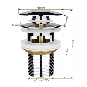כיור כיור ניקוז פסולת לחץ לחיצה על clack מוקפץ עם <span class=keywords><strong>overflow</strong></span> - Product Image 3