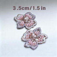Aplikasi Bunga 3D Buatan Tangan Ramah Lingkungan 2026, Bordir Payet Rose Gold, Patch Sulaman Bunga, Badge Bunga DIY untuk Kain dan Pakaian