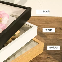 Bingkai Foto MDF Tiga Dimensi Desain Modern Bunga Abadi & Spesimen Mawar Gantung Dinding DIY