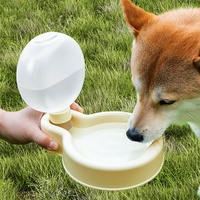 Bouteille d'eau portable pour chien de 500 ml avec bol, anti-fuite, pliable, distributeur d'eau de voyage pour animaux de compagnie en TPE pour chiens et chats, utilisation en extérieur