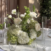 Kunstzijde Groene Witte Phalaenopsis Hortensia Cascade 70 Bloemenbal voor Bruiloft Tafeldecoratie Leverancier Evenement