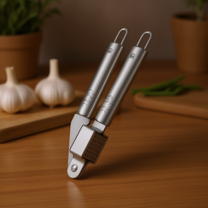 Prensa de ajo Metaltex de acero inoxidable, utensilio de cocina para triturar ajo - Product Image 3