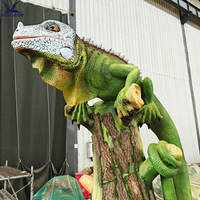 Modèle d'iguane animatronique réaliste, fait main avec structure en acier et éponge, lézard animatronique mobile pour zoo, parc à thème, musée, exposition