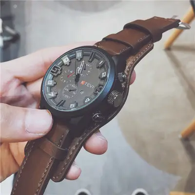 Wholesale Top Brand Luxury Mens Watches With Leather Strap Sport Male Clocks Quartz Business Men Watch Gift