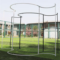 Support de toile de fond en métal courbé à hauteur réglable pour décorations d'événements de mariage, idéal pour les fleurs artificielles, les draperies et les rideaux de perles
