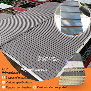 Panneaux muraux extérieurs décoratifs en métal - Panneaux en aluminium isolés pour la <span class=keywords><strong>rénovation</strong></span> de façades de maisons, utilisation en chambre froide, entrepôt, écologiques - Product Image 1