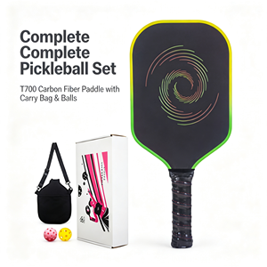 Ensemble complet de pickleball avec pagaie en bois de peuplier à structure alvéolée 40 trous de forme standard, sac de transport, balles et poignée antidérapante pour enfants - Product Image 1