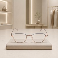 Monturas de Gafas Ópticas Geométricas Modernas de Titanio IP en Dos Tonos, Oro Rosa Brillante, para Mujer, OEM ODM