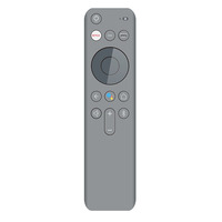 Nouvelle télécommande universelle grise 16 touches avec commande vocale Bluetooth et raccourci Netflix pour Smart TV Android
