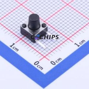 TS667B2J Tactile Switch Bent Lead Through Hole,6x6mm Switch Single Pole Single Throw Round Button 2.5N Right Angle Insert - Product Image 1