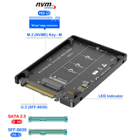 Adaptor M.2 NVMe M-Key ke U.2 SFF-8639 dengan Enclosure Pembuang Panas, Mengubah SSD M.2 NVMe menjadi Drive U.2 2.5" untuk Server