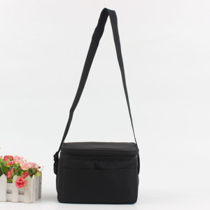 समायोज्य हैंडल काले कंधे के कूलर बैग को इन्सुलेट करने योग्य पुनः प्रयोज्य जिपर दोपहर का भोजन बैग - Product Image 3