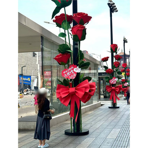 Décoration de bouquet de roses géantes romantiques, <span class=keywords><strong>fleurs</strong></span> artificielles en EVA, aménagement paysager grand format, configuration Instagrammable - Product Image 4
