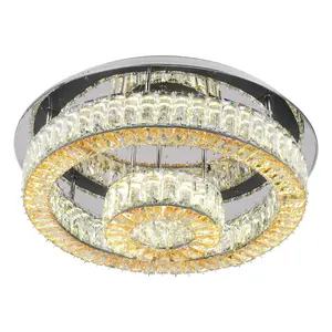 Factory supplier cheap price luxury crystal LED modern lighting modern crystal LED remote control ceiling light