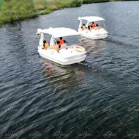Bateau à pédales électrique Buyee en forme de cygne pour 7 personnes avec auvent en PE, idéal pour la location en lac et rivière