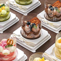 Plateaux à Gâteau au Fromage MOQ 100 Pièces Boîtes à Mousse Contenants à Fraises pour Gâteaux Mini Pâtisseries Boîte d'Emballage Soufflée avec Rebord Transparent