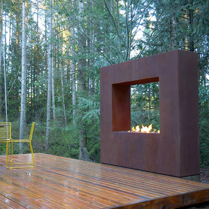 맞춤형 야외 대형 나무 굽기 스토브 코텐 스틸 핏 가든 바베큐 그릴 - Product Image 6