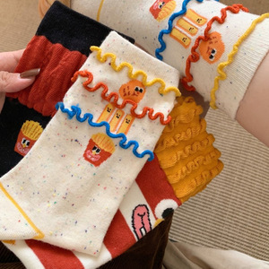 Venta al por mayor Funky Potato Animation Crew Calcetines Mujeres Único Colorido Divertido Antibacteriano Hecho Algodón Invierno - Product Image 1