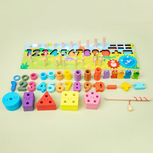 Juguete Sensorial de Pesca Multifuncional al por Mayor, Bloques de Clasificación, Juego Educativo de Matemáticas, Formas Geométricas, Juguete de Madera para Bebés - Product Image 3