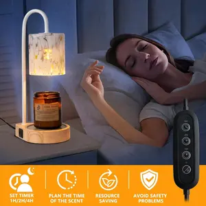 Chauffe-Cire Électrique Moderne pour la Décoration de la Maison, Lampe Chauffante pour Pot Parfumé, avec Chargeur USB