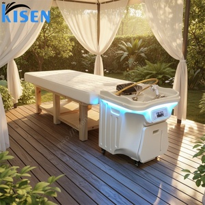 Kisen Évier de spa mobile avec bac à shampoing, table de lavage de cheveux pour salon, clinique, barbier, institut de beauté, sans plomberie requise - Product Image 1