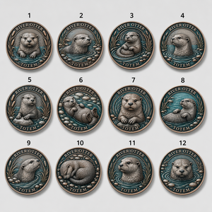 Pièce de monnaie commémorative 3D en relief personnalisée en gros, motif Otter de la <span class=keywords><strong>rivière</strong></span>, finition antique, pièce de défi, cadeau souvenir, fabrication OEM ODM - Product Image 6
