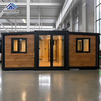 Maison préfabriquée moderne à double aile de 20, 30 ou 40 pieds, 1 à 4 chambres avec cuisine et salle de bain, maison conteneur modulaire extensible