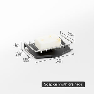 Porte-savon en acier inoxydable avec design incliné, séchage rapide, pour salle de bain et cuisine, ventilé et anti-moisissure - Product Image 5