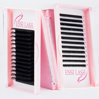 Boîtes personnalisées ESSI LASH avec logo, emballages pour cils, plateaux, fournitures, extensions de cils en velours doux et moelleux noir mat
