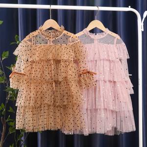 Vestidos de princesa con capas de malla para niñas, pastel, lentejuelas, fiesta, tutú, graduación, volantes - Product Image 4