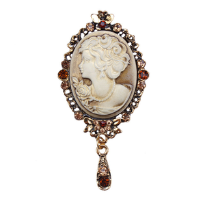<span class=keywords><strong>Broche</strong></span> <span class=keywords><strong>Camée</strong></span> Victorienne Vintage pour Femme, Plaqué <span class=keywords><strong>Or</strong></span> et Argent Antique, Ornée de Cristaux et Strass, <span class=keywords><strong>Broche</strong></span> Portrait de Dame, Bijou Cadeau - Product Image 5