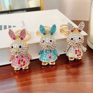 Creative Rhinestone Rabbit Keychain for Women Bag Pendant Keyrings Cute Animal <b>Key</b> Chain Car <b>Key</b> <b>Ring</b> Holder Drop Shipping - Product Image 1