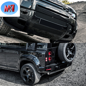 Para <span class=keywords><strong>Land</strong></span> <span class=keywords><strong>Rover</strong></span> <span class=keywords><strong>Defender</strong></span> 90 110 2022 2023 Kit de carrocería <span class=keywords><strong>modificado</strong></span> Rejilla de parachoques delantero y trasero negro Kit de carrocería negra - Product Image 4