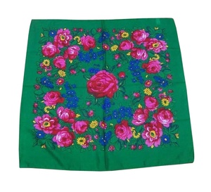 Alibaba <span class=keywords><strong>Woge</strong></span> Factory 12 Farben erhältlich Einzigartiger Schall dämpfer Headwrap Lady Print Blumen baumwolle Gefühl Acryl quadratischer Blumen schal - Product Image 2