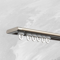 Rail de rideau moderne en aluminium mince, finition électrophorétique, rail coulissant silencieux ultra-fin à montage au plafond pour la décoration intérieure
