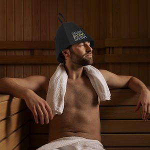 Men's Luxury Eco-Friendly Soft Thermal Felt Hat Custom Logo Adjustable Winter Beanie for Spa <b>Sauna</b> Bath Outdoor Use Warm - Product Image 2