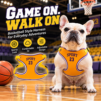 Harnais pour chien de style basketball, en maille rembourrée, avec sangle de poitrine réglable en Y, pour bouledogue français, fournisseur de marques privées