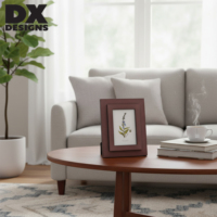 Cadre photo en cuir marron DX Designs 4x6 5x7 8x10 pouces, double couche, cousu, texturé, pour décoration de table et de la maison