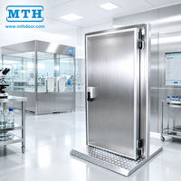 Porte à charnière MTH à 90 degrés, en aluminium, isolée en PU, avec serrure d'évacuation d'urgence pour chambre froide et congélateur