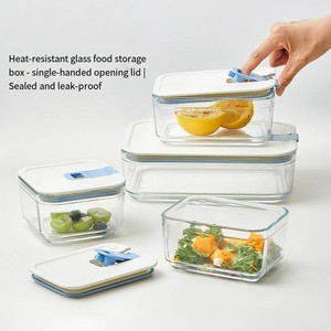 Boîte de rangement pour réfrigérateur avec séparateur amovible, récipient en verre transparent pour fruits et légumes, pour la conservation des aliments frais, organisateur de cuisine - Product Image 1