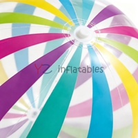 Ballon de plage gonflable en PVC transparent à rayures, 11 pouces, avec logo personnalisé, pour jeux aquatiques, piscine et fêtes sur la plage
