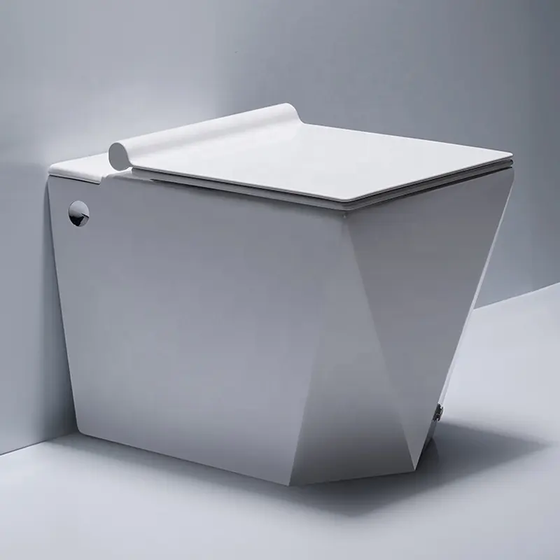 Toilettes en céramique à impulsion sans réservoir, montés au sol, p-trap s-trap, chasse d'eau automatique à Siphon, toilettes intelligentes sans contact