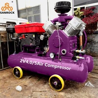 Compresseur d'air à piston Sanrock Mining 2V4.0/5 18.5kw Compresseur d'air diesel portable industriel