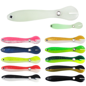 Leurre souple artificiel pour la pêche au bar, type loach, avec dos noir ou vert foncé, appât de fond en plastique souple - Product Image 5