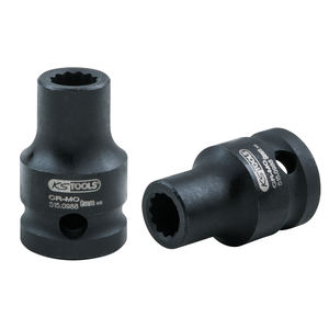 Douille à chocs courte de 9mm à 12 points, entraînement de 1/2 pouces, finition chromée, qualité bricolage pour entretien et réparation, personnalisable OEM - Product Image 1