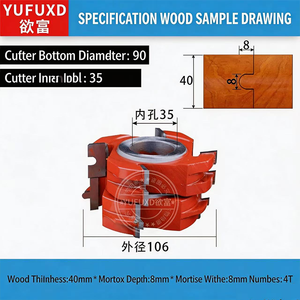 YUFU Hard Metal Uncoated Woodworking Concave Convex Knife Solid Wood Panel Tenon Mortise Cutter Milling Cutter HRC65 <b>Engraving</b> - Product Image 5