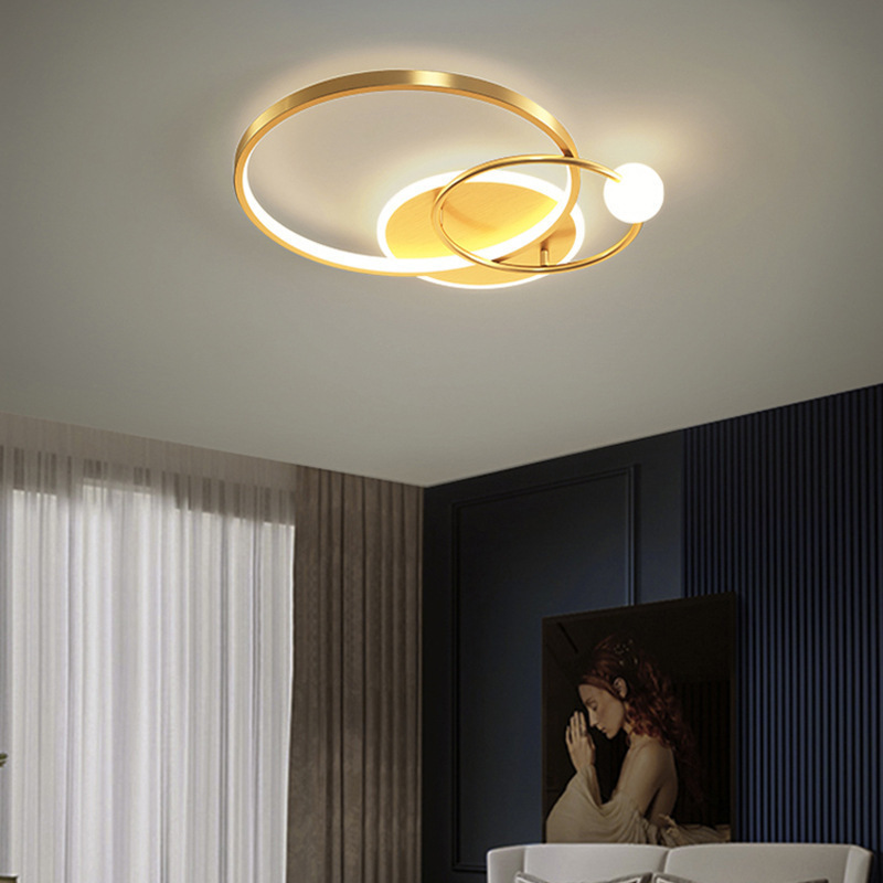 Modern Minimalism LED Bedroom Ceiling Lamp Bedroom Surface Mounted Remote Control Round Aluminum Ceiling Led Lights